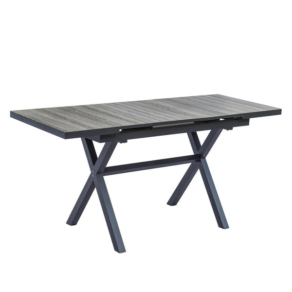 Mesa bar terraza extensible Lucca gris 8 puestos