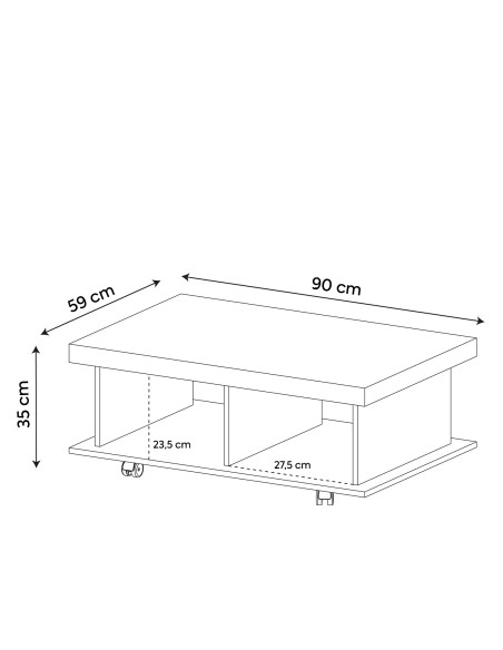 Mesa centro Dunas café claro
