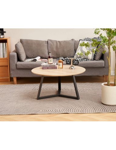 Mesa Centro Salamanca 80x80x41 cm MDF/Metal - Muebles Living