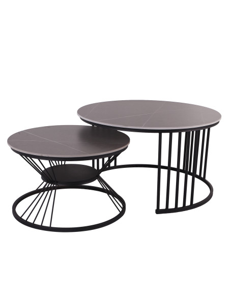 Mesa centro Ferrara set de 2 gris