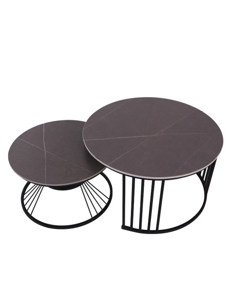 Mesa centro Ferrara set de 2 gris