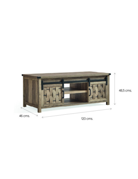 Mesa centro 2 puertas Vinh café