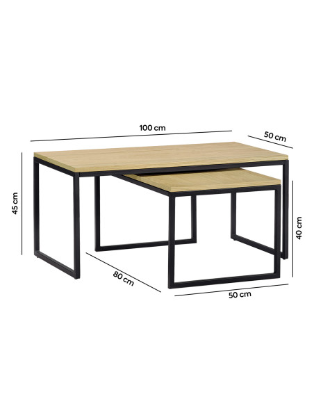 Mesa centro industrial set de 2