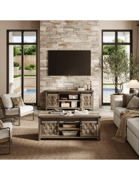 Mesa centro 2 puertas Vinh café