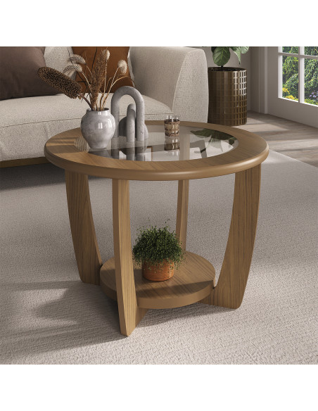 Mesa centro Curve café