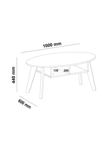 Mesa Centro Diva Blanco 100x60x44cm - Estilo Moderno