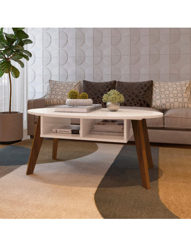 Mesa Centro Diva Blanco 100x60x44cm - Estilo Moderno