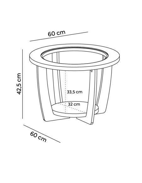 Mesa centro Curve café