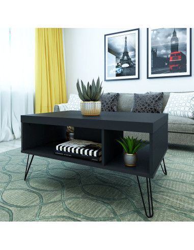 Mesa de Centro Liberty - Estilo Industrial con Patas Metálicas