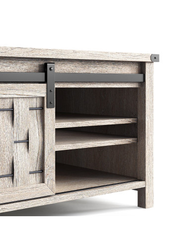 Mesa Centro 2 Puertas Vinh Gris - Diseño Rústico y Moderno