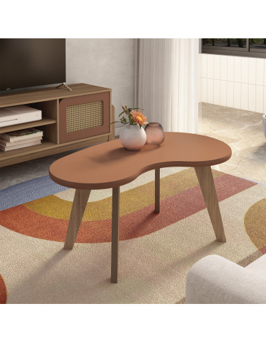 Mesa de Centro Orgánica Terracota - Elegante y Moderna