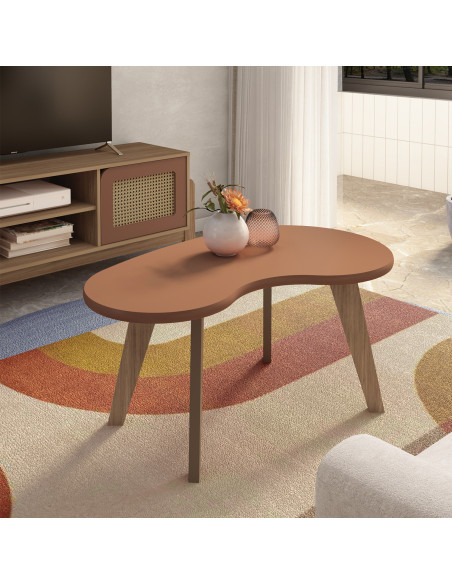 Mesa centro orgánica terracota