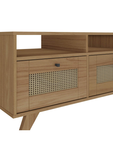 Mesa Centro Trama 91x50x46.5 cm 2 Cajones Acabado Ratán