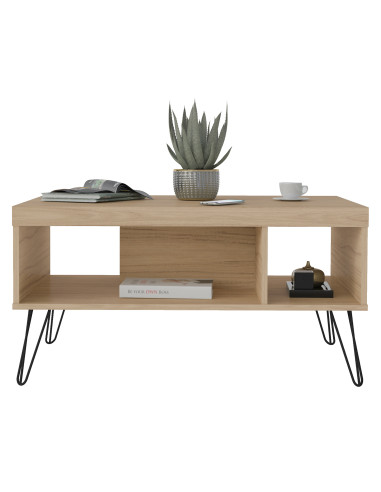 Mesa de Centro Liberty - Roble | Estilo Industrial para Living