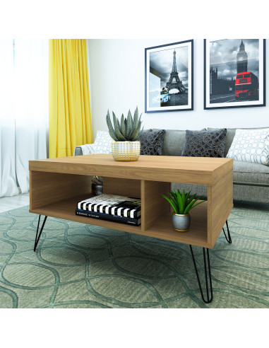 Mesa de Centro Liberty - Roble | Estilo Industrial para Living