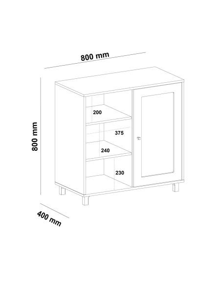 Buffet 1 puerta Charlotte Roble-Blanco