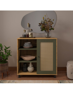 Buffet 1 puerta Charlotte Roble-Menta 2