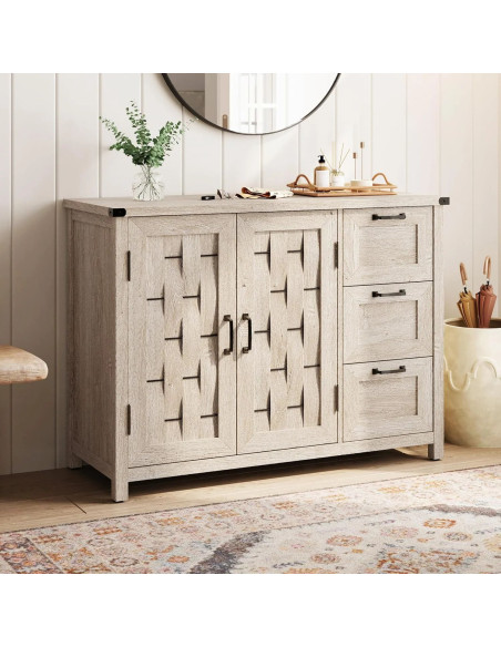 Buffet 3 cajones 2 puertas Vinh gris