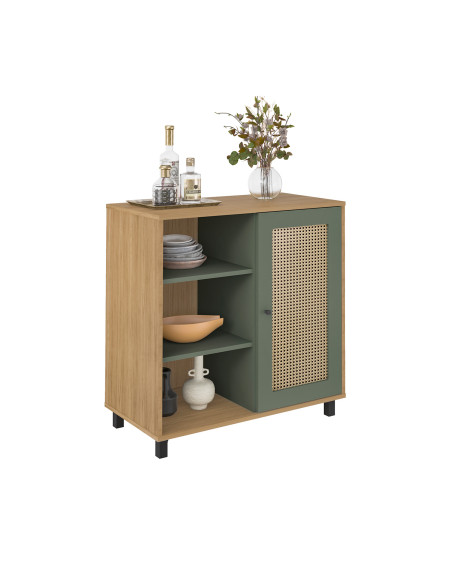 Buffet 1 puerta Charlotte Roble-Menta