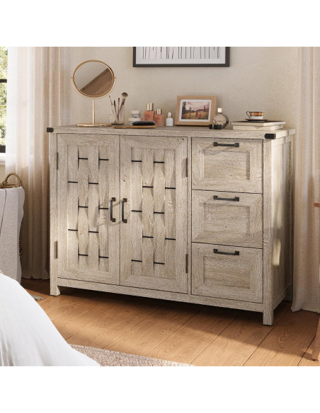 Buffet 3 cajones 2 puertas Vinh gris
