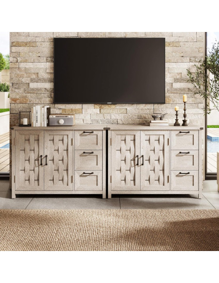 Buffet 3 cajones 2 puertas Vinh gris