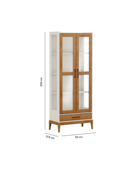 Vitrina 1 cajon 2 puertas Milao