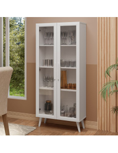 Vitrina 2 puertas Rustic blanca 2