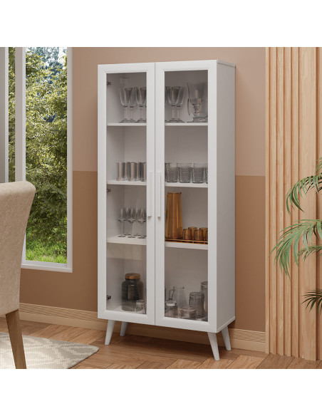 Vitrina 2 puertas Rustic blanca