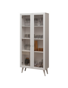 Vitrina 2 puertas Rustic blanca