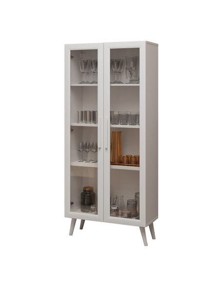 Vitrina 2 puertas Rustic blanca