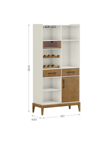 Vitrina 3 cajones 1 puerta Milao bar