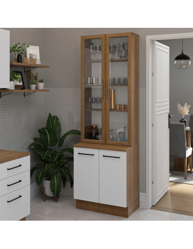 Vitrina 4 puertas Agata blanco 70cm