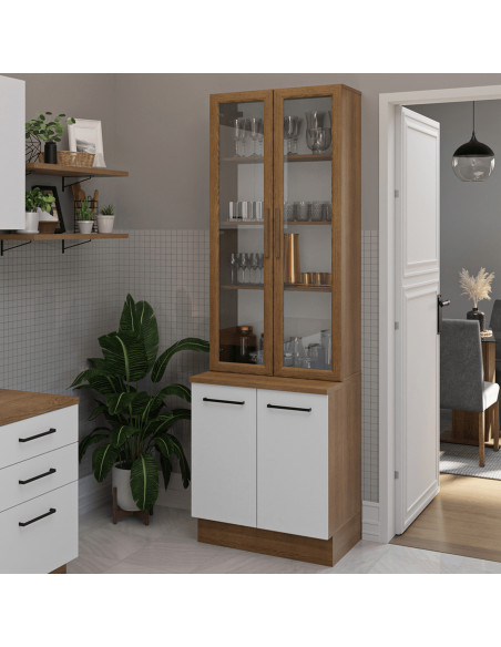 Vitrina 4 puertas Agata blanco 70cm