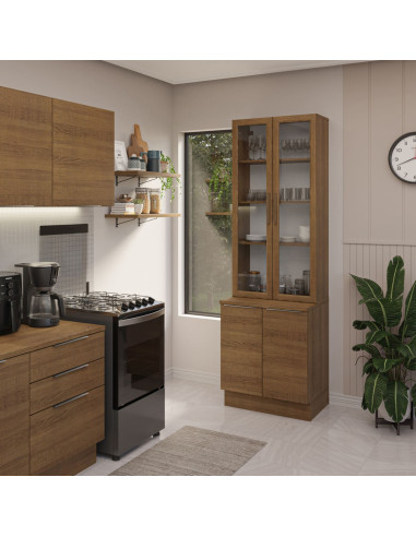 Vitrina 4 puertas Stella café 70cm