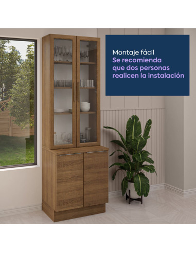 Vitrina 4 puertas Stella café 70cm