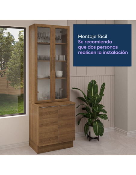 Vitrina 4 puertas Stella café 70cm
