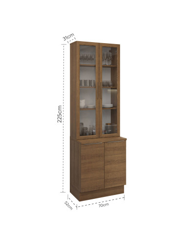 Vitrina 4 puertas Stella café 70cm