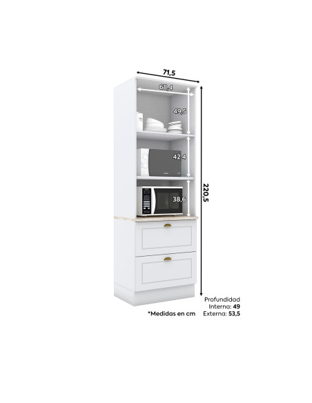 Mueble Horno Americana Blanco 71.5 cm - Mueble de Cocina