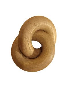 Adorno de Madera Doble Tostado 14x19cm - Decoración Rústica