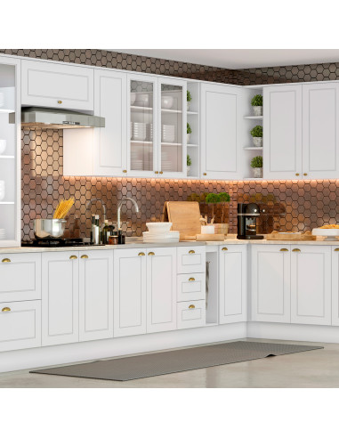 Aéreo Cocina Americana Blanco 2 Puertas Vidrio 80cm