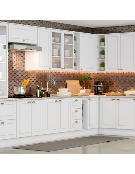 Aéreo Cocina Americana Blanco 2 Puertas Vidrio 80cm