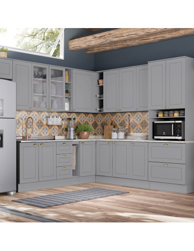 Aéreo Cocina Americana Gris 120cm - Muebles de Cocina