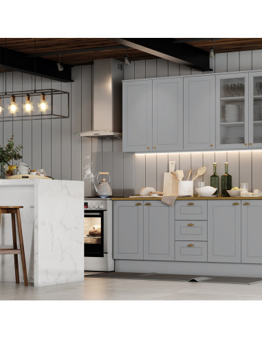 Aéreo Cocina Americana Gris 120cm - Muebles de Cocina