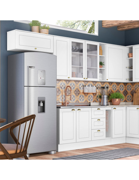 Aéreo Cocina Americana Blanco 2 Puertas Vidrio 80cm