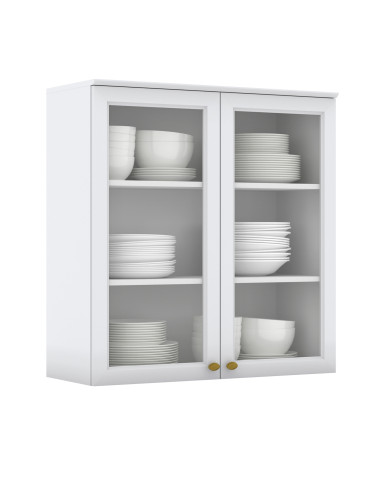 Aéreo Cocina Americana Blanco 2 Puertas Vidrio 80cm
