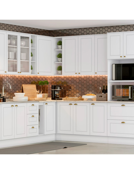 Aéreo Esquinero Americana Blanco 94cm - Mueble de Cocina