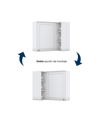 Aéreo Esquinero Americana Blanco 94cm - Mueble de Cocina