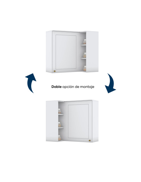 Aéreo Esquinero Americana Blanco 94cm - Mueble de Cocina