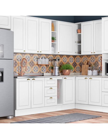 Aéreo Esquinero Americana Blanco 94cm - Mueble de Cocina