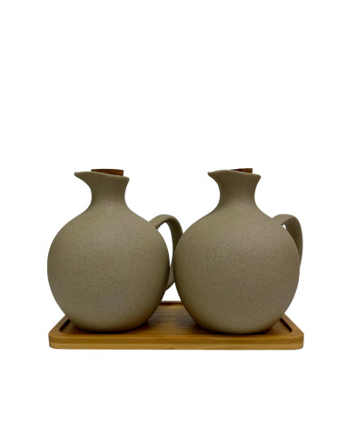 Alcuza Cerámica 2 Piezas 500ml - Accesorio Mesa Elegante